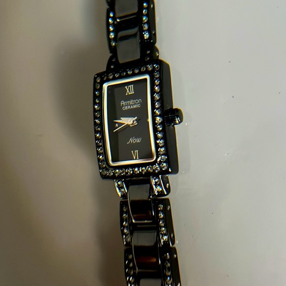 Armitron Ladies Black Rhinestone Ceramic Watch - Picture 8 of 16